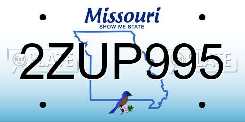 2ZUP995 Missouri License Plate