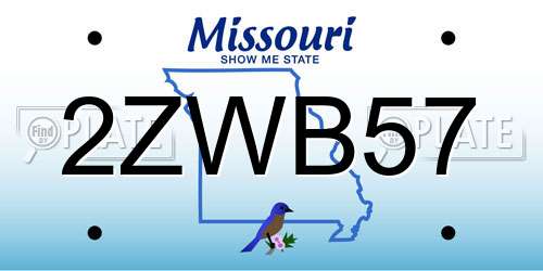 2ZWB57 Missouri License Plate