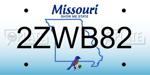 2ZWB82 Missouri License Plate