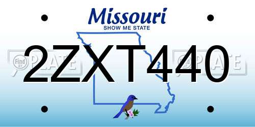 2ZXT440 Missouri License Plate