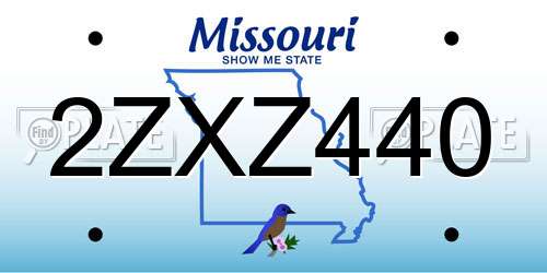 2ZXZ440 Missouri License Plate