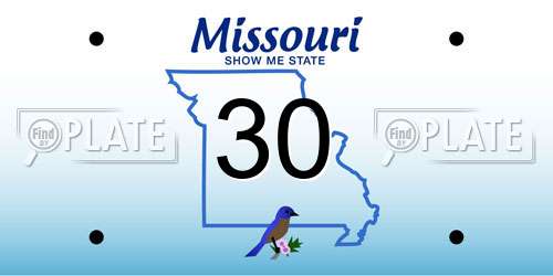 30 Missouri License Plate