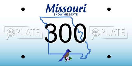 300 Missouri License Plate