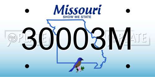 30003M Missouri License Plate