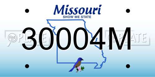 30004M Missouri License Plate