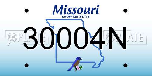 30004N Missouri License Plate