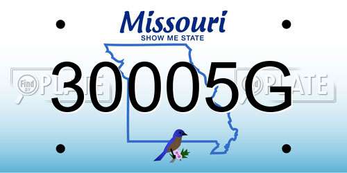 30005G Missouri License Plate