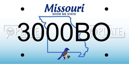 3000BO Missouri License Plate