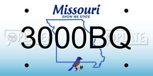 3000BQ Missouri License Plate