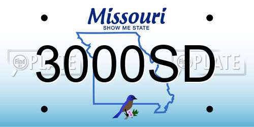 3000SD Missouri License Plate