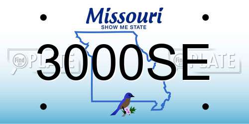 3000SE Missouri License Plate