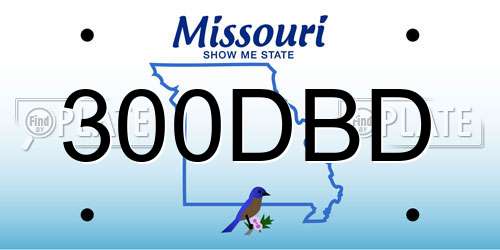 300DBD Missouri License Plate