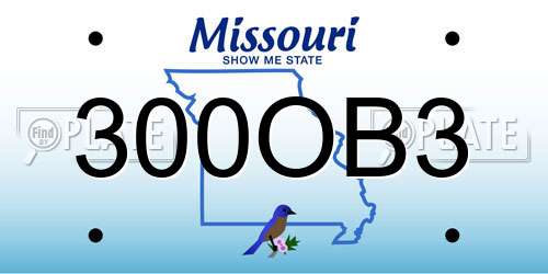 300OB3 Missouri License Plate