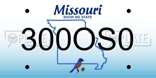 300OS0 Missouri License Plate
