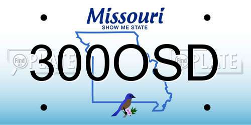 300OSD Missouri License Plate