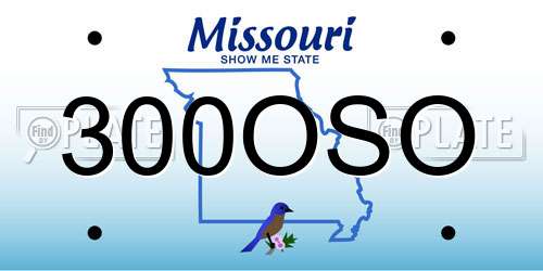 300OSO Missouri License Plate