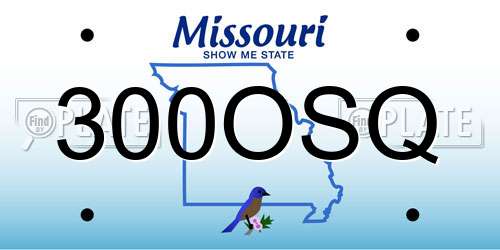 300OSQ Missouri License Plate