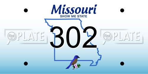 302 Missouri License Plate