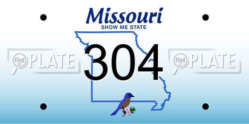 304 Missouri License Plate