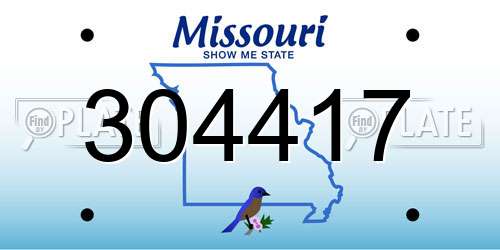 304417 Missouri License Plate