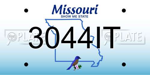3044IT Missouri License Plate