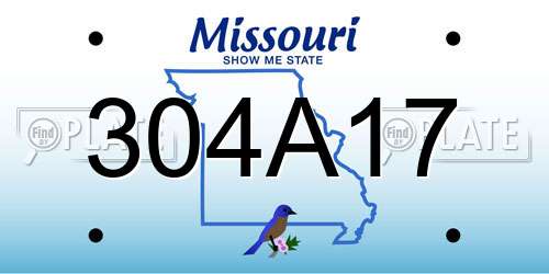 304A17 Missouri License Plate