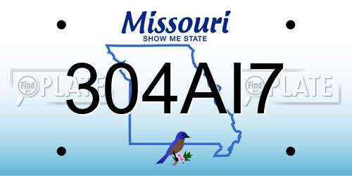 304AI7 Missouri License Plate