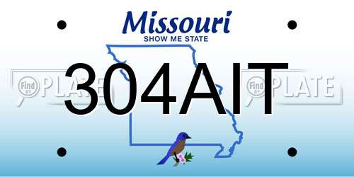304AIT Missouri License Plate