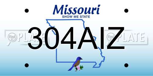 304AIZ Missouri License Plate