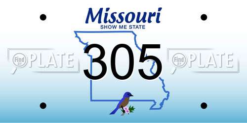 305 Missouri License Plate