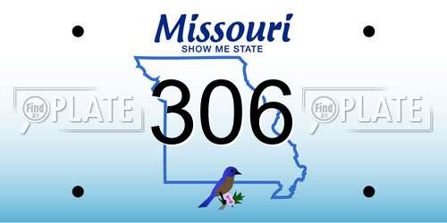 306 Missouri License Plate