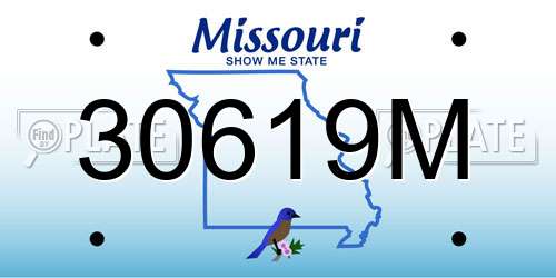 30619M Missouri License Plate