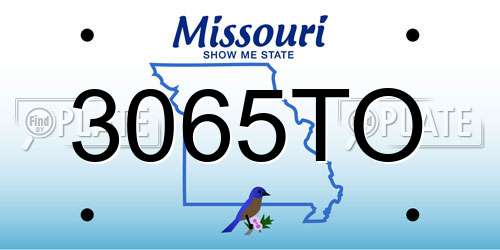 3065TO Missouri License Plate