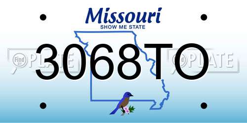 3068TO Missouri License Plate