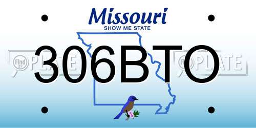306BTO Missouri License Plate