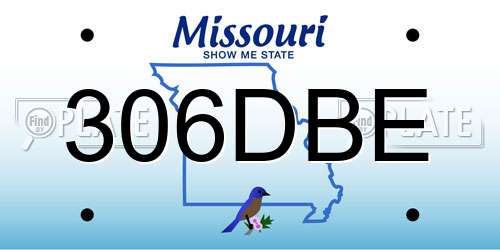 306DBE Missouri License Plate