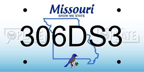 306DS3 Missouri License Plate