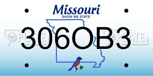 306OB3 Missouri License Plate
