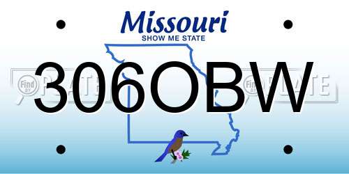 306OBW Missouri License Plate