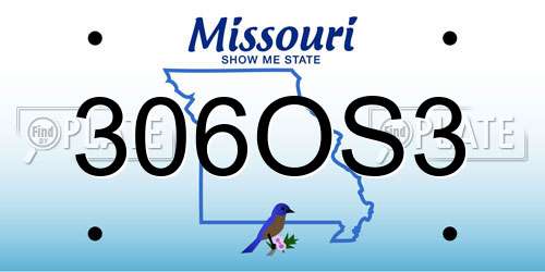 306OS3 Missouri License Plate