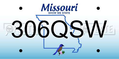 306QSW Missouri License Plate