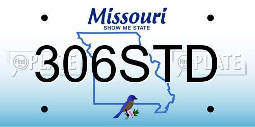 306STD Missouri License Plate