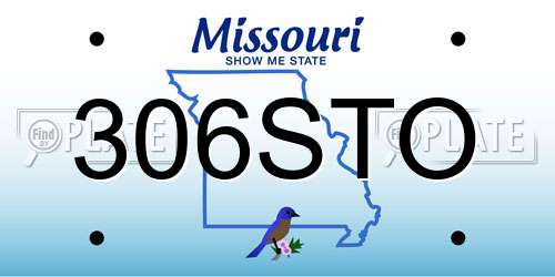 306STO Missouri License Plate