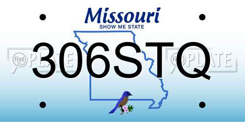 306STQ Missouri License Plate