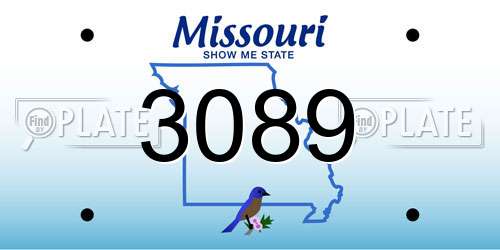 3089 Missouri License Plate