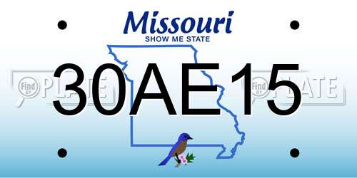 30AE15 Missouri License Plate