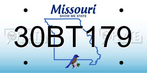 30BT179 Missouri License Plate