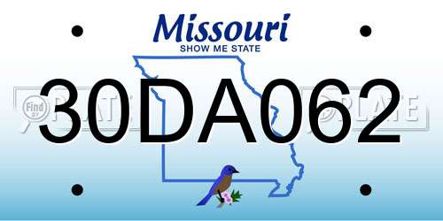 30DA062 Missouri License Plate