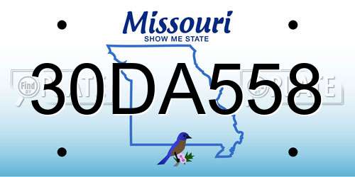 30DA558 Missouri License Plate