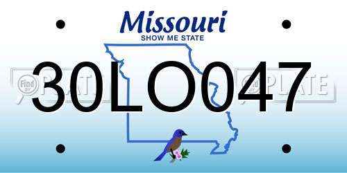 30LO047 Missouri License Plate